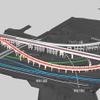 複線化で新設されるアプローチ線は、福島駅構内の東側を迂回する形となる。