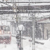 小樽駅構内に出動した除雪機械（1月14日、10時頃）。