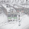 小樽駅の留置線で待機する電車（1月14日、10時15分頃）。