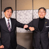 HERE Japan 高橋明宏 代表取締役社長（左）とジオテクノロジーズ 杉原博茂 代表取締役社長 CEO（右）