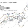 JR西日本における2019年度の輸送密度。輸送密度2000人未満線区が中国地方に集中している。