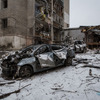 ロシアに爆撃されたウクライナのハルキウ（ハリコフ）市街