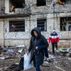 ロシアに攻撃されたウクライナ、キエフ市内の住宅（3月14日）