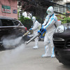 中国・上海市内での消毒作業（5月2日）