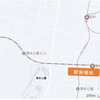 栗林駅付近の新幹線駅候補位置。