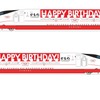 「Happy Birthday 新幹線」のラッピングデザイン。当日のイベントで歌う歌詞もラッピングされる。