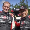 世界ラリー選手権（WRC）第9戦（ベルギー）で水素エンジン車「GRヤリス」でデモ走行したユハ・カンクネン（Juha ankkunen）氏とモリゾウ