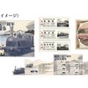 鉄道黎明期の写真が入った鉄道開業150周年記念入場券のデザイン。台紙の見開きが蒸気機関車の形となる。明治期の鉄道にまつわる錦絵をプリントした記念豆皿が付く。