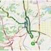 地図画面上にレンタカーの走行履歴を表示