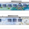 H100-82に施される釧網本線のラッピング。釧路湿原やタンチョウ、摩周湖、流氷をイメージ。