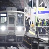 とうきょうスカイツリー駅上りホーム高架化後の一番列車。