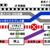 運休中の振替輸送計画。振替先でICカードの利用はできない。