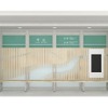 「大肥川・三日月山」をデザインコンセプトにした今山駅の待合ブース。