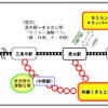 最終的に検討された3ルート。肥後大津ルートは当初、熊本県が三里木ルートを支持していたため不利な立場に立たされていたが、TSMCの進出や、JR九州の協力に後押しされる形で形勢逆転した。