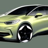 VWの小型EV『ID.3』、改良新型のスケッチ公開…2023年春欧州発表予定