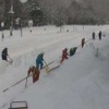 12月26日、石北本線白滝駅構内の除雪作業。