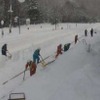 12月26日、石北本線白滝駅構内の除雪作業。