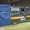 エブリイワゴン純正オプションのカーテン＆タープキットを車体後方に装備。