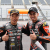 AutoRace Ube Racing Teamの津田拓也（左）とハフィス・シャーリン（右）