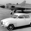 1960年型サーブ96とサーブ35ドラケン戦闘機