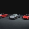 向かって左から911タルガ4GTS、911カレラGTS、911カレラ・カブリオレ