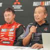 チーム三菱ラリーアート増岡総監督（右）と田口勝彦選手（左）