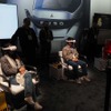 VRを使い、来場者は大型トラックの運転席に座った感覚でテレワイドカメラの効果を体験できた