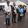 向かって左から東村山市の長谷川課長、東京都の小原課長、西武鉄道の菅原聡担当所長