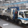 東村山駅付近連続立体交差事業施設見学会に展示された軌陸車（6月1日）