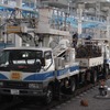 東村山駅付近連続立体交差事業施設見学会に展示された軌陸車（6月1日）