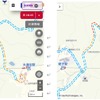 統計に基づく渋滞予測の表示（左図：平日／右図：日曜