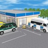 ローソン店舗駐車場での車中泊利用イメージ