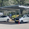 コスモ石油中央研究所に設置したソーラーカーポート、蓄電池、EV車両と充電設備