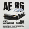 TOYOTA AE86 トレノデザイン Tシャツ