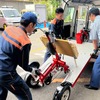 サカイサイクルのレスキューバイク：軽自動車に積載可能。派遣先への移動も容易