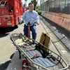 サカイサイクルのレスキューバイク：担架を搭載することも可能