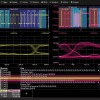 パソコンでの確認画面イメージ。トリガー、デコード、計測/グラフ、アイパターンの高度なデバッグ機能を同一画面上で可視化