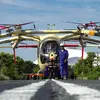 山口きらら公園内で機体の移動