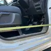 浸水した車両(テープ部分は浸水時の水位を示す)