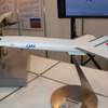 JAXAブースに出展された「極超音速旅客機」の模型