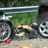 レクサスLFAとBMWの衝突事故映像（画像は動画ｊキャプチャー）