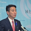 16日・閣議後に会見する前原国交相　撮影＝中島みなみ