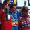 1994年、パシフィックGP、日本、TIサーキット英田。1位：ミハエル・シューマッハ、2位：ゲルハルト・ベルガー、3位：バリチェロ