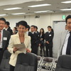 前半戦を終えて緊張が緩む長妻前厚労相、蓮舫行政刷新担当相、枝野前幹事長　撮影＝石田信一郎