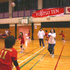 富士通テン女子バレーボール部が中津川市で初のバレーボール教室を開催