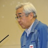 工程表見直し会見に臨む武藤栄副社長(17日・東電本店)