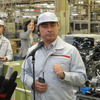 再開した日産いわき工場で会見をおこなったカルロス・ゴーン社長（5月17日）
