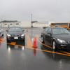 新旧ランフラットタイヤと、ノーマルタイヤを履いた3台のBMW525i