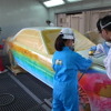 ホンダボディサービス栃木での塗装体験・工場見学のようす