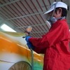 ホンダボディサービス栃木での塗装体験・工場見学のようす